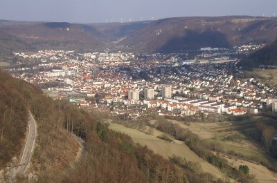 Blick auf Geislingen von den Hausener Felsen